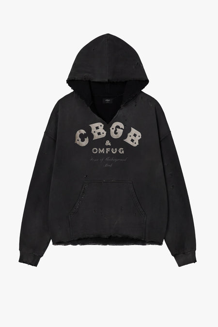 CBGB LOGO DISTRESSED HOODIE
